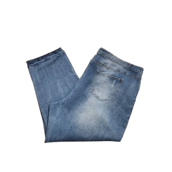 Ellos High-Rise Distressed Straight Jeans   Size 30W - Picture 5 of 6